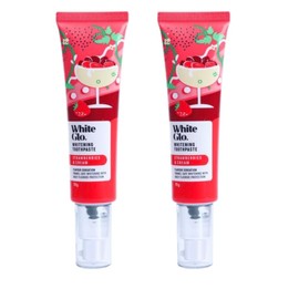 White Whitening Glo Toothpaste, Strawberries & Cream Flavour, 70g, Pack of 2