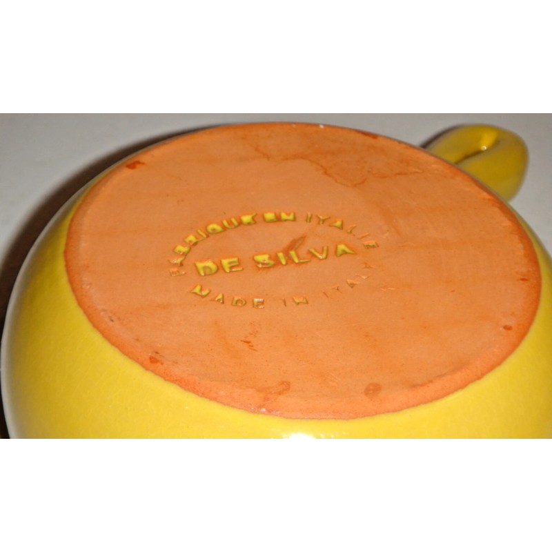 DE SILVA Terre D Umbria Yellow Pottery Handled Dish Soup