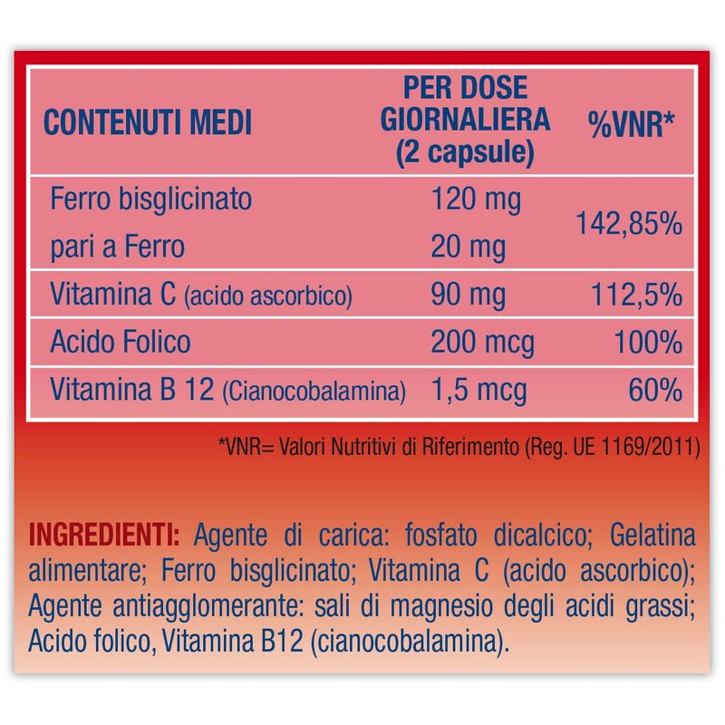 Vita Act Ferro + Vitamina C, Integratore Alimentare, 2x120 capsule