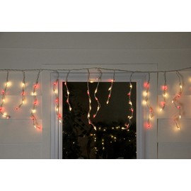 Northlight 50 Red and Clear Mini Icicle Christmas Lights - 2.5 ft White Wire