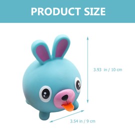 NUOBESTY Animal Tongue Squeeze Toy, Stress Animal Ball with Sound, Funny Relief Ball, Tongue Out Toy, Screaming Animal Toy, Relief Decompression Toy (Blue Rabbit)