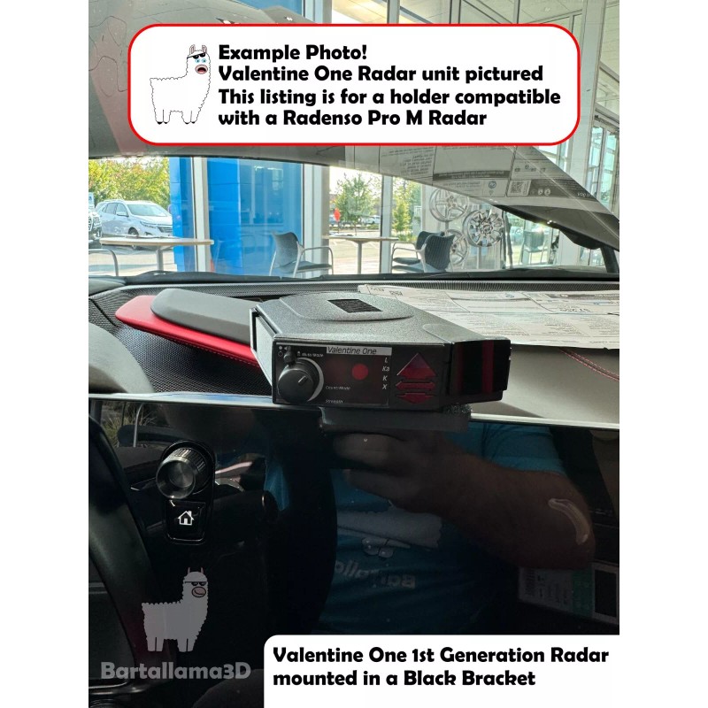 Bartallama3D Radar Holder - Radenso Pro M for C8 Corvette