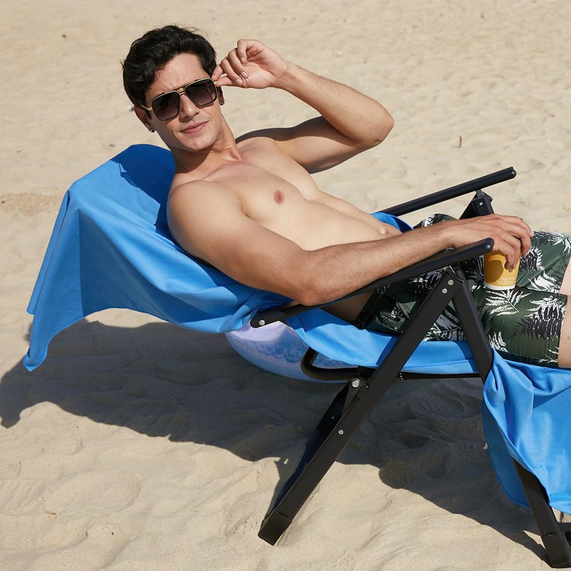 Rainleaf Microfiber Towel, 20 X 40 Inches. Blue.