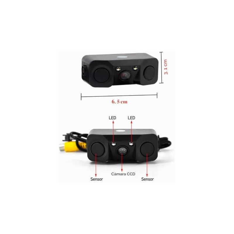 Cámara de reversa con sensores de proximidad y Buzzer