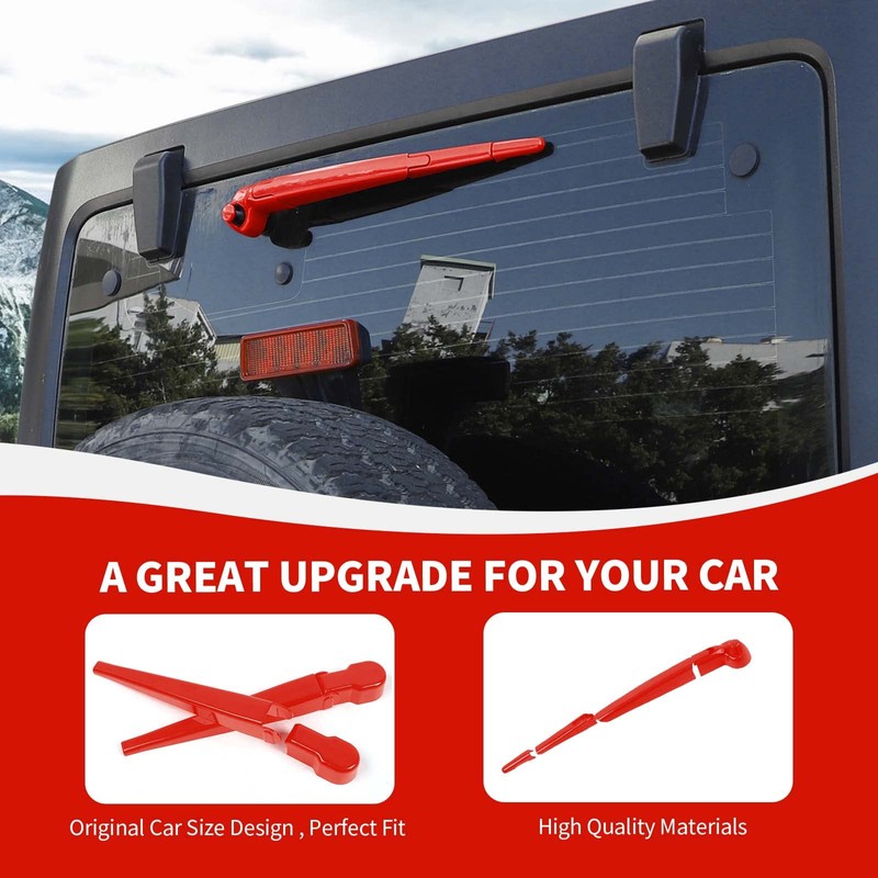 RAZPOY JK Windshield Wiper Blade Trim, 3PCS Front & Rear