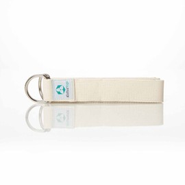 Madira Yoga Belt/Yoga Strap/Yoga Belt Strap 100% Cotton Sturdy Metal Loop Closure/250 x 3.8 cm beige