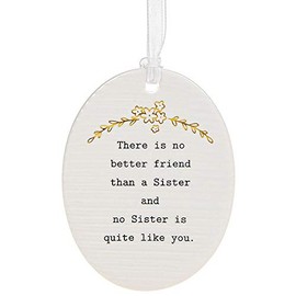 Shudehill Giftware There Is No Better Friend Than A Sister Small Oval Ceramic Plaque