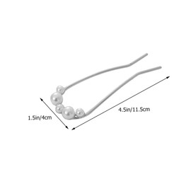 PACKOVE 4pcs U Shaped Hair Pins with Pearls Metal Hair Forks for Buns Vintage French Style for Women and Chignon Gold and Silver