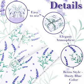 20 Sheets Lavender Tissue Paper, 20x14in Watercolor Lavender Wrapping Tissue for Spring Birthday Wedding Gift Supplies