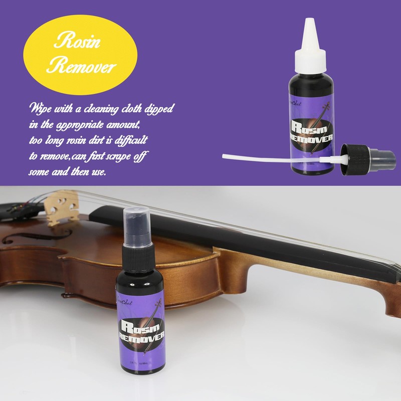 Danchet Violin Cleaner Care Cleaning Kit,Maintenance Kit,Beeswax,Liquid Rosin,Rosin Remover,String Oil,Polish,Violin