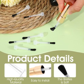 ZEYIYER 25 Pcs Replacement Nail Polish Brushes, Disposable Nail Art Brush Kit with Handle, Soft Brush Dip Powder Liquid Replacement for Nails Art Salon