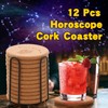 12 Pcs 4 Inch Horoscope Cork Coaster with Holder for