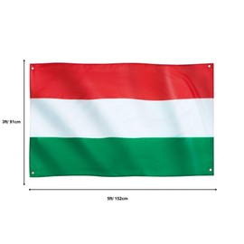 Runesol Hungary Flag, 91 x 152 cm (3 x 5 ft), 4 Eyelets, Hungarian Flag, Magyar Zászló, Hungary Country Flag, Premium Flags for Indoor and Outdoor Use, Vibrant Colours