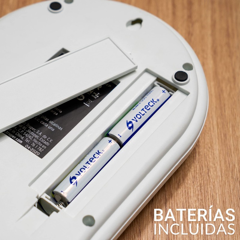 Truper BASE-5EP, Báscula digital base plástica para cocina, capacidad 5kg