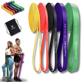 PowerStrides Resistance Bands Set for Men & Women - Best Choice for Full Body Training, Pull up Exercise & All Kinds of Working Out. Perfect Band for Physical Strength, Rehab Recovery Therapy