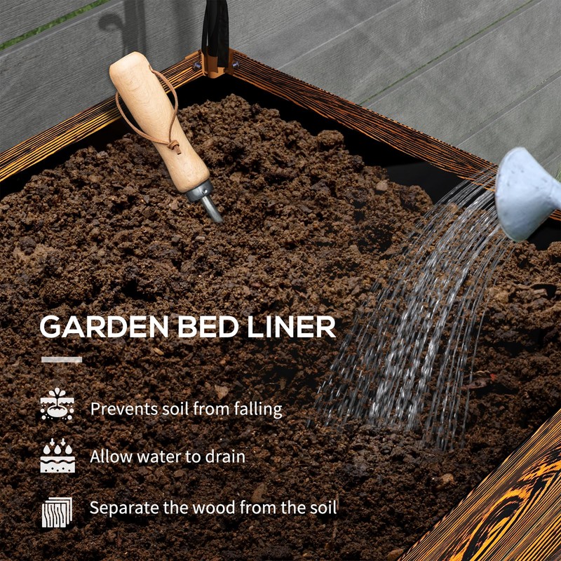 Outsunny Raised Garden Bed with Cover and Storage Shelf, Rectangular