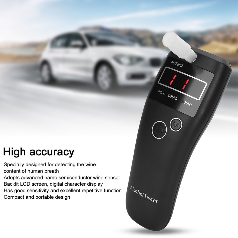 Mini Breathalyzer Wine Tester Drunk Driving Analyzer LCD with 10pcs