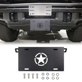 Front License Plate Frame for Ford Bronco 2021-2024 Aluminum Alloy License Plate Mounting Bracket Holder (Liberty Star)