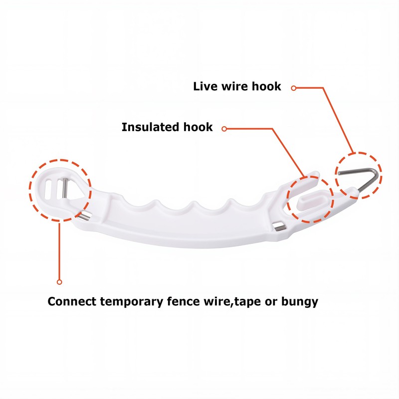 10 Pack Plastic Electric Fence Gate Handle, Insulated Plastic Hook,
