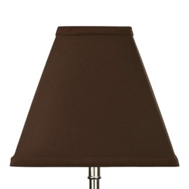 FenchelShades.com 4" Square Top x 9" Square Bottom 8" Slant Height Fabric Square Lampshade Spider Attachment (Linen Coffee)