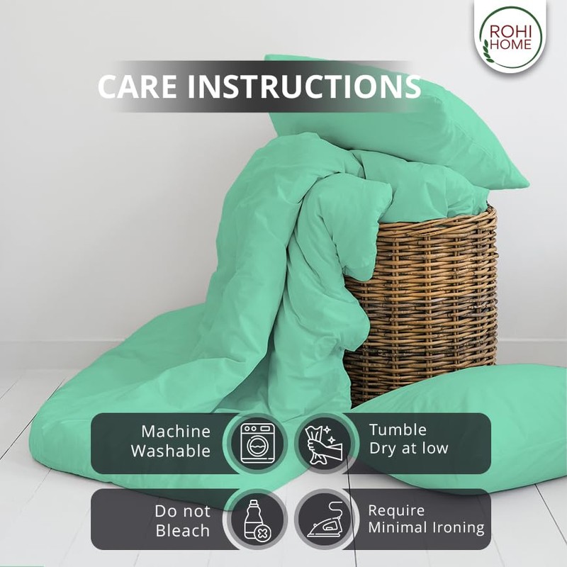 Rohi Easy Care plain King Size Duvet Cover set –