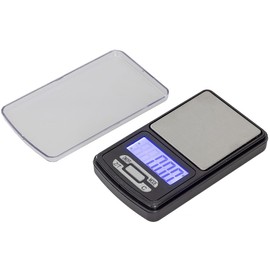 Precision Scales for Jewellery, Coins & Spices, Stainless Steel Weighing Surface, LCD Display, Tare & Counting Function, Automatic Calibration & Shut-Off, 110 x 65 x 20 mm, Pocket Size
