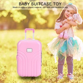 Maleta de Bebé Juguete, Baby Suitcase Toy Mini Maleta de Plástico con Ruedas Mini Caja de Equipaje (Rosado)
