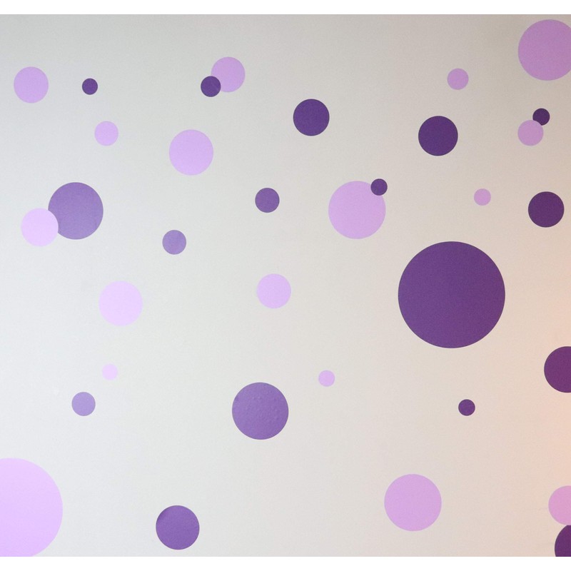 Dark & Light Purple Polka Dot Decals for Girls Room