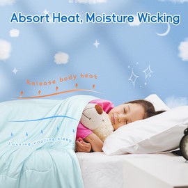 Catalonia Kids Summer Cooling Blanket, Toddler Small Lightweight Blanket for Hot Sleepers, Soft Cooling Throw for Night Sweats, Cool Blanket Gifts for Hot Flashes, 50x60 inch