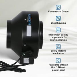 Hurricane Commercial Grade Inline Fan For Phresh & Black Ops Carbon Filters, Ideal-Air Ducting and Clamps and Titan Controls Ventilation Controllers