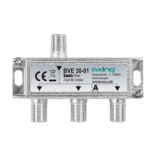 Axing BVE 30-01 3-Fach BK-Verteiler (5-1000 MHz) für Kabelfernsehen und