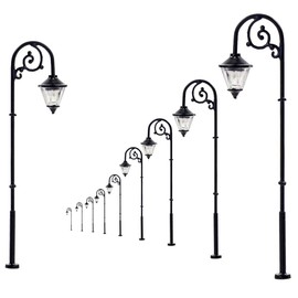 Evemodel LYM57 10pcs Model Train 1:87 Single Head Street Lights HO Scale Lamp Post LEDs NEW Miniature Warm White