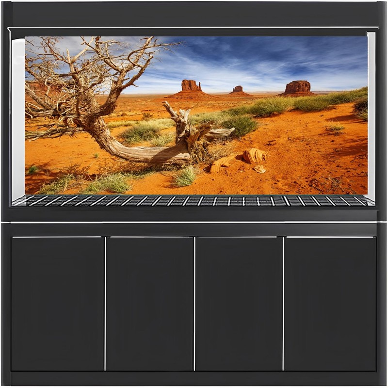 MIRRORANG 91 x 41 cm Reptile Habitat Background Orange Desert