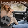 PU Leather Key Fob Holder Case,Leopard Print Car Key Case(Black)