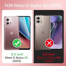 for Moto G Stylus 4G 2023 Case，Moto G Stylus 2023 Case (NOT 5g) Tpu Crystal Butterfly Heart Floral for Women Magnetic Shockproof with Kickstand [Glitter Card & Strap] Protection Cover (Glitter Rose)