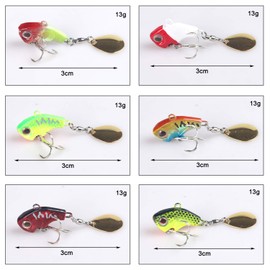 Jig Spinner Set, Artificial Bait Spoon, Triple Hook Spinner Bait, Artificial Bait, Fishing Lure, Fishing Hook for Trout, Bass, Pike, Chub, Zander