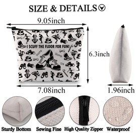 PLITI Tap Dancer Gift Tap Dancing Gift Tap Dance Lover Gift Dance Teacher Gifts Dance Recital Gift Dance Mom Makeup Bag (Scuff Floor bagU)