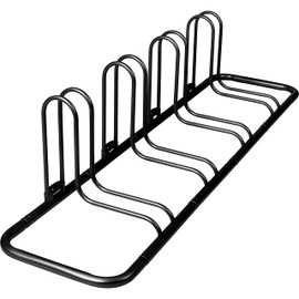 Retrospec Stash Garage Bike Rack, Weather Resistant Fine Powder Steel Coating Fits Wheels up to 3", Black, 4-Bike Rack L:59'' x W:14.5'' x H:14'', Fits 12”-29” wheels & 23C-3.0" tire widths