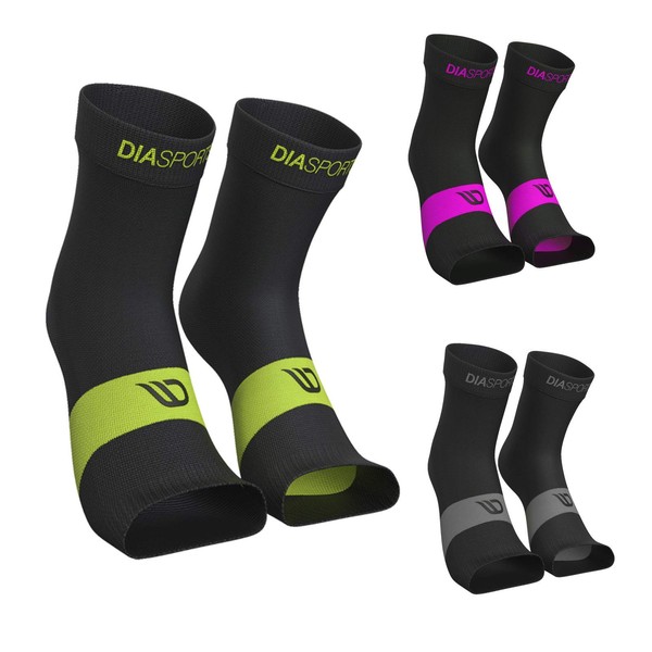 SANKLES Foot Bandage for Men and Women (2 Pairs) - Ankle Wraps for Stabilising Ankle and Ankle - Elastic Ankle Bandage for Support during Sports (Black/Green, L)