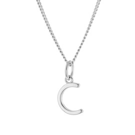 trendor 15210-C Women's Necklace with Letter C Pendant 925 Silver Elegant Jewellery for Women Fashion Necklace Great Gift Idea, Sterling Silver