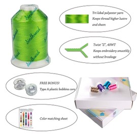 Simthread Simthread 120 Madeira Colors Polyester Machine Embroidery Thread Kit 550Y(500M) Similar to Madeira and Robinson-Anton Colors 40 Weight for Home Embroidery Sewing Machines