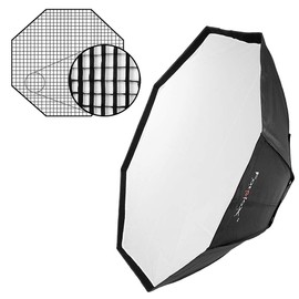 Fotodiox Pro 48" Octagon Softbox Plus Grid (Eggcrate) for Studio Strobe/Flash with Soft Diffuser and Dedicated Speedring, for Multiblitz Profilux Strobe Light, Soft Box, Speed Ring