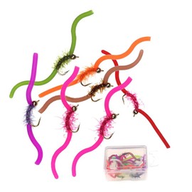 OutdoorFishing - Surtido de moscas para pesca de trucha, 1 docena de moscas húmedas de ninfa, 20-50 unidades (lote de 50 piezas)