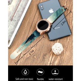 20mm Silicone Sport Bands Compatible for Galaxy Watch 6/Watch 5/Galaxy Watch 4 40mm 44mm/Classic 42mm 46mm/Watch 3 41mm, Active 2 Watch Bands,Replacement Strap for Women Men(Animal Leopard Skin)