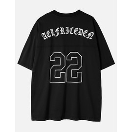 Aelfric Eden Mens Jersey Shirts Mesh Print Number Tees Unisex Oversized Graphic Tshirts Streetwear Casual Summer Y2k Tshirt Black