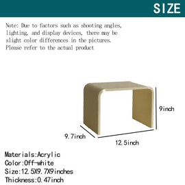 Acrylic Kids' Step Stool – Small Footstool for Bathroom, Kitchen & Bedroom, 12.5”x9.7”x9”, Holds 200lbs, Multi-Use as Toilet Stool, Shower/Water-Resistant Stool, Seating and Placing Items (Off-White)