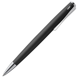 Lamy studio black - ballpoint pen in elegant stainless steel casing - with propeller-shaped clip - incl. giant refill M 16 in line width M in black
