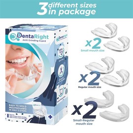 Dentaright Moldable Mouth Guard for Teeth Grinding & Clenching – Pack of 6 Anti‑Grinding Guards in 3 Sizes for Kids, Teens & Adults, Day and Night Dental Protection