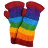 Gheri Women's Warm Wool Fleece Lined Hand Knitted Striped Mittens