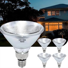 Lachesan PAR38 Halogen Flood Light Bulbs 100W 120V, E26 Base, 2700K Warm White Light for Indoor and Outdoor 4Pack